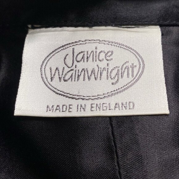JANICE WAINWRIGHT VTG Rayon Silk Blend Velvet Midi Skirt Formal Black 12 62-14 - Picture 6 of 12